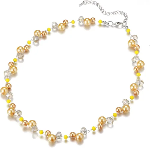 Miniatura 2 de Collar corto de turquesa con cuentas para mujer, joyería de moda con perlas y cuentas de cristal, regalos de cumpleaños para mujer