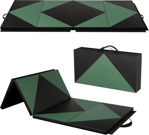 Miniatura 10 de Polar Aurora - Esterillas de gimnasia plegables de 4 pies x 8 pies x 2 pulgadas, gruesas, para ejercicios aeróbicos, estiramiento y yoga 4