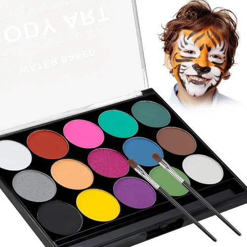 Kits de pinturas faciales y corporales para niños, hipoalergénicas, seguras y no tóxicas, ideales para pintura facial de fiesta de Halloween, fácil