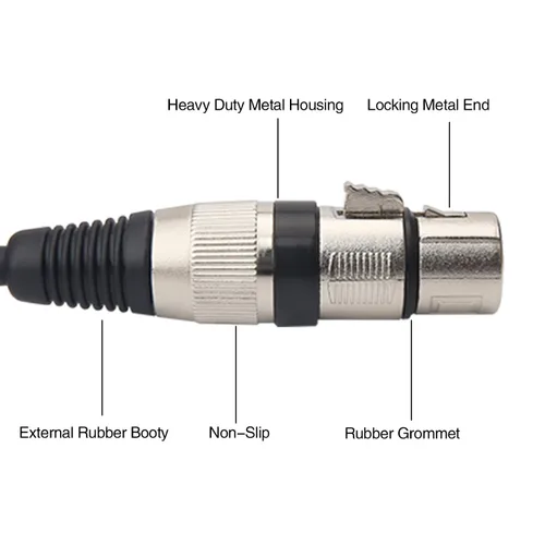 Miniatura 5 de Tisino - Cable Y XLR a RCA - 1.6 pies/50cm, cable de audio estéreo desequilibrado de conexión XLR hembra a RCA dual adaptador divisor duplicador
