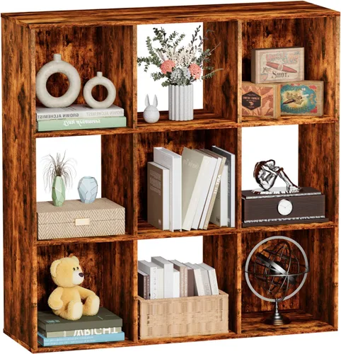Miniatura 12 de Organizador de almacenamiento con panel trasero cerrado, estantes de madera de 13.5 pulgadas para cubículos, resistente, estantería para sala