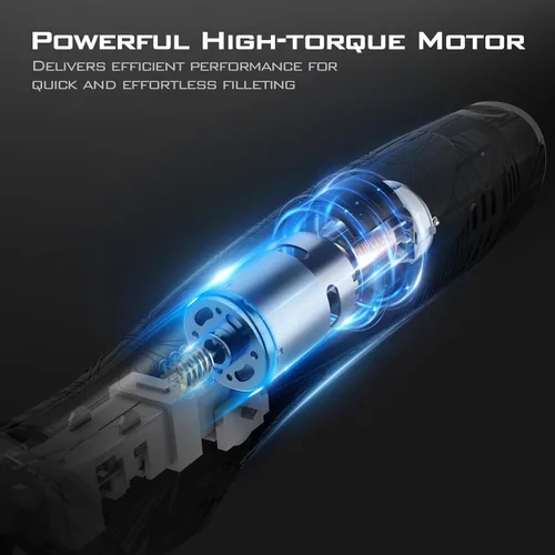 Miniatura 3 de Cuchillo de filete eléctrico KastKing Speed Demon Pro de iones de litio - Cuchillo de pesca recargable inalámbrico con 4 cuchillas, motor de alto