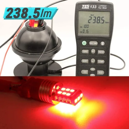 Miniatura 7 de Syneticusa 3156 3157 Bombillas de luces de freno LED estroboscópicas rojas súper brillantes de cuña de alta potencia 3535 LED 12V luces de parada