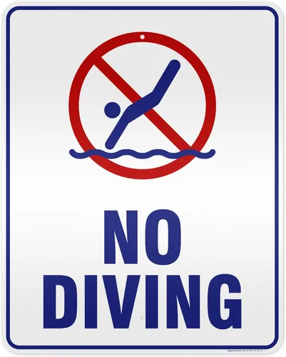 Miniatura 17 de Señal de no buceo, 12 x 18 pulgadas, HDPE de 55 mil de grosor (polietileno de alta densidad), fabricado en Estados Unidos por My Sign Center