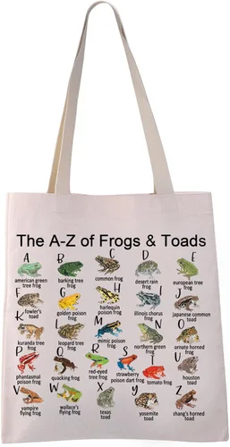 Miniatura 8 de VAMSII Bolso de mano con diseño de rana y sapo, bolsa estética para mujeres y niñas de la A-Z of Frogs & Toads