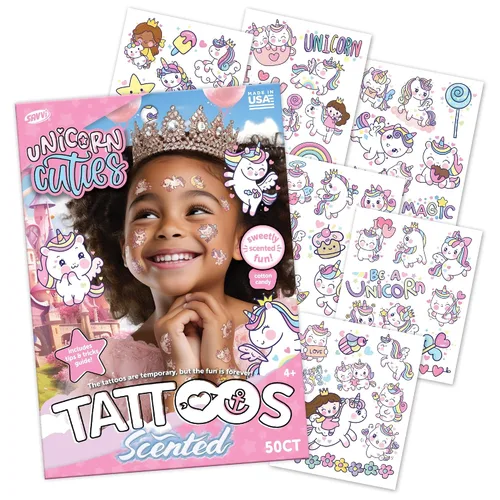 Miniatura 17 de Savvi - 50 tatuajes temporales Mighty Dino: brilla en la oscuridad, tinta segura para la piel, ideal para fiestas de cumpleaños, regalos para niños