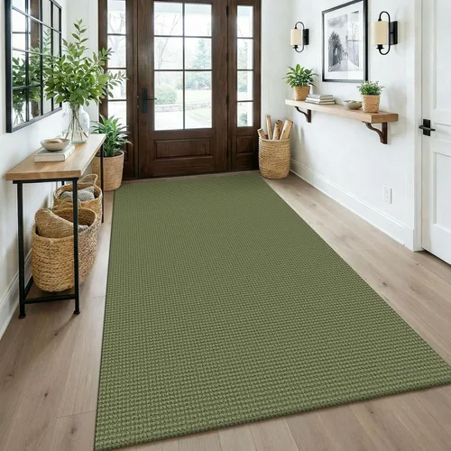 Miniatura 42 de KOZYFLY - Tapetes para entrada, lavable, tejido, con respaldo de goma antideslizante, de algodón, interiores, cocina, entrada, vestíbulo y puerta