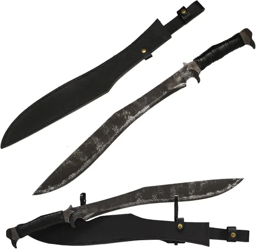 Miniatura 9 de Cuchillo machete de hoja de acero de alto manganeso para corte de árboles, resistente, full tang, para supervivencia al aire libre, caza, táctica