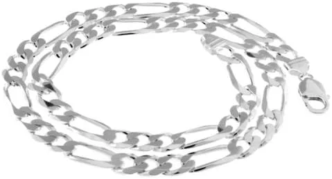 Miniatura 2 de Better Jewelry 925 Solid Sterling Silver Figaro Chain Necklace, 3.9 mm