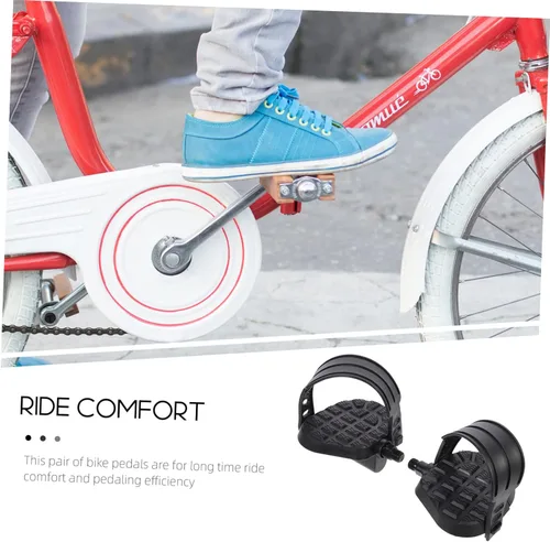 Miniatura 4 de Kisangel 1 par de pedales giratorios planos de bicicleta reclinados Pedal de plataforma de bicicleta Pedales eléctricos Pedal de bicicleta con clip