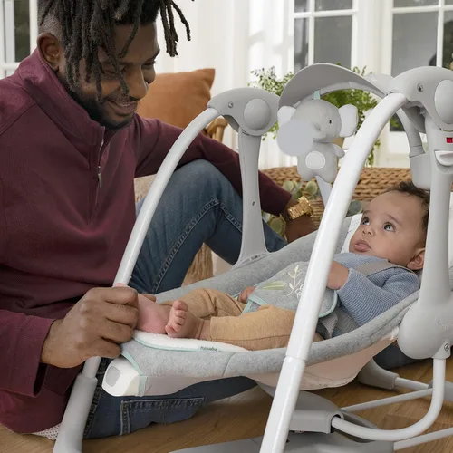 Miniatura 12 de Ingenuity ConvertMe - 2 en 1 columpio portátil y compacto para bebé y asiento infantil, vibraciones que ahorran batería, sonidos de la naturaleza