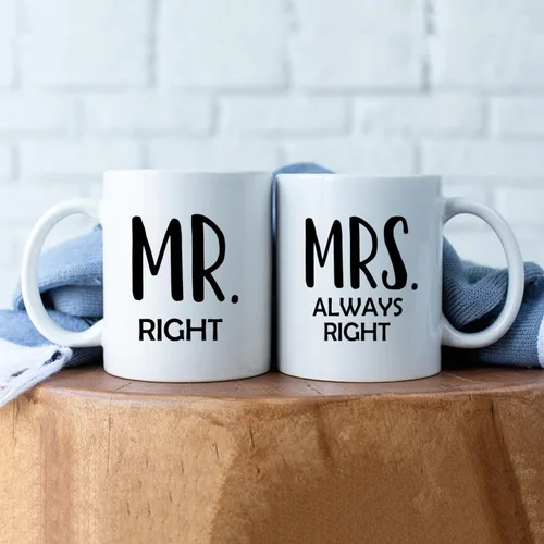 Miniatura 4 de MAUAG Juego de 2 tazas de café para el día de San Valentín, divertidos regalos de boda para pareja, esposa, marido, regalos de recién casado