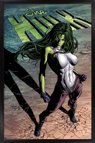 Miniatura 9 de Trends International Marvel Comics - Póster de pared She-Hulk #29, 22.375 x 34 pulgadas, versión enmarcada de madera de granero Versión enmarcada