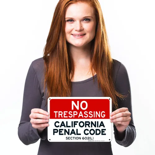 Miniatura 2 de Señal de California No Trespassing, sección 602 de código penal, 10 x 7 pulgadas, aluminio 040 libre de óxido, resistente a la decoloración