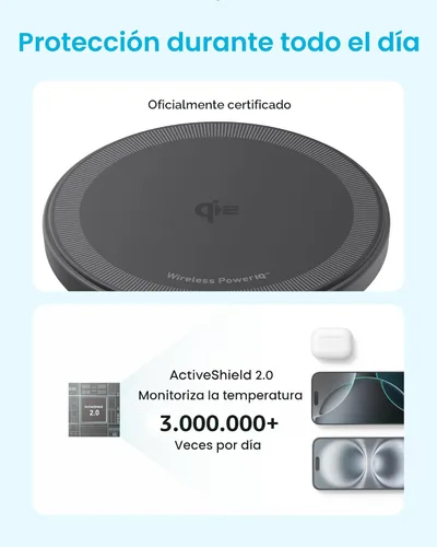 Miniatura 4 de Anker Zolo - Cargador inalámbrico magnético, certificado Qi2 de 15 W, almohadilla de carga inalámbrica compatible con MagSafe, para iPhone Negro