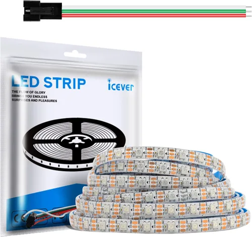 Miniatura 15 de Tira de luces LED WS2812B de 16.4 pies, 5 V, 150 LED RGB IC 5050SMD direccionables individuales – PCB blanco flexible IP30-30LEDs/m MagicRGB Dream