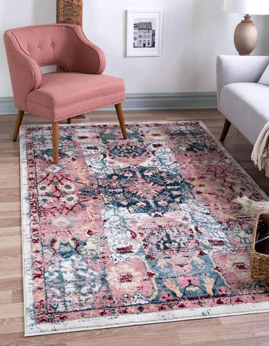 Miniatura 16 de Unique Loom Sumter Collection - Alfombra Aiken (2 x 6 pies, color rosa y azul)