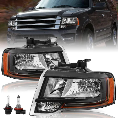 Miniatura 28 de TUSDAR Conjunto de faros delanteros con bombillas para Ford Expedition 15, 16, 17, lado izquierdo del conductor, repuesto de faros delanteros