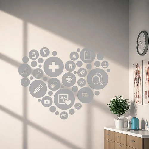 Miniatura 10 de Vinilo adhesivo de pared para oficina médica, clínica de salud, hospital, farmacia, decoración grande (g2983) (XL 45 x 58 pulgadas, negro)