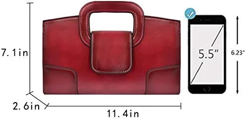 Miniatura 2 de Goclothod Bolso de mano con asa superior para mujer estilo vintage con solapa bandolera