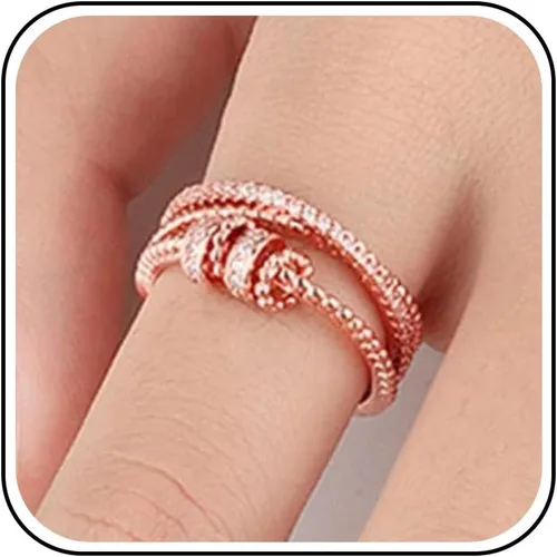 Miniatura 12 de Long tiantian Daughter Gifts from Mom Anxiety Fidget Ring for Daughter Hug Ring for Christmas Gifts Stocking Stuffers 2025 A-circón
