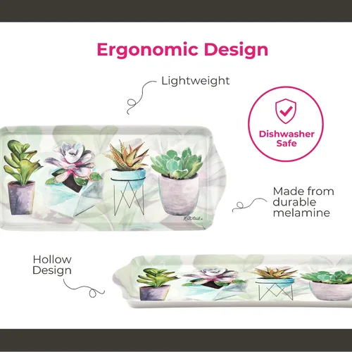 Miniatura 5 de Pimpernel Lilac Bloom Sandwich Tray – (15.1 x 6.5 pulgadas) Tablero rectangular de melamina con elegante diseño floral, accesorio de mesa decorativo