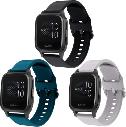 Miniatura 8 de Bandas compatibles con Garmin Venu SQ/Venu Sq 2/Venu Smart Watch, silicona suave, sin decoloración, estampado floral, banda de repuesto para Garmin