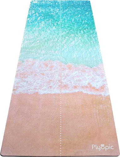 Plyopic. Tapete de yoga todo en uno, combo de tapete de lujo con agarre para el sudor, ideal para yoga, yoga caliente, bikram, pilates, Playa
