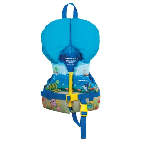 Airhead Treasure Life Jacket for Kids - USCG Approved Infant & Child Boating Safety PFD for Swimming, Water Play & Family Recreation, Closed-Side