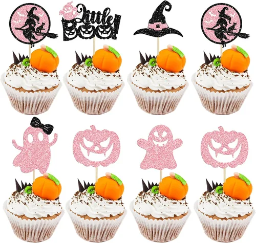 Miniatura 8 de Gyufise 1 pieza de decoración de pastel de cumpleaños con purpurina montada de terror clásico de Halloween para temática de terror sangriento