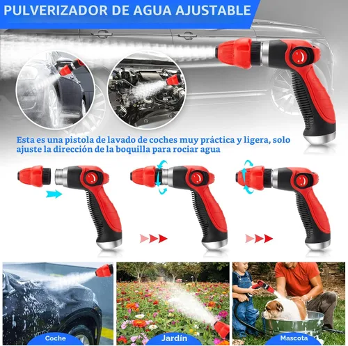 Miniatura 4 de Pistola de espuma para lavado de autos/aspersor de manguera, cañón 16 EN 1, ajustable con selector de proporción de espuma de 2.5-6, botella de 1L