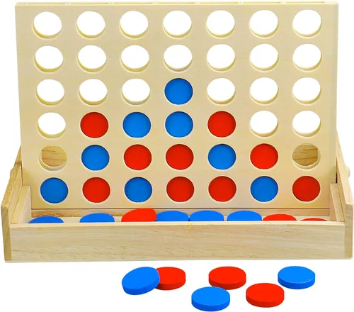 Juego de mesa de madera 4 en una fila, línea plegable para 4 juegos, juguete clásico de estrategia familiar, juego de conexión de madera para niños