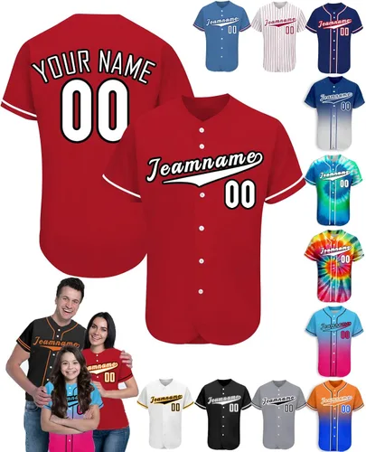 Miniatura 26 de Camiseta de béisbol personalizada para hombres, mujeres y niños con nombre, número y logotipo, camisetas de sóftbol personalizadas, S-4XL