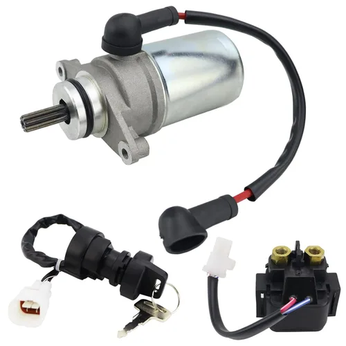Miniatura 10 de Motor de arranque, relé solenoide e interruptor de encendido para Yamaha Champ 100 1987-1991 Badger 80 1985-1994 55X-81800-51-00 65X-81880-50-00