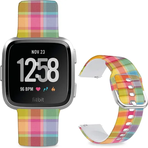 Miniatura 8 de Correas de reloj de silicona suave compatibles con Fitbit Versa 2/Versa/Fitbit Versa Lite/SE, correa de repuesto con bonito patrón floral de 0.98