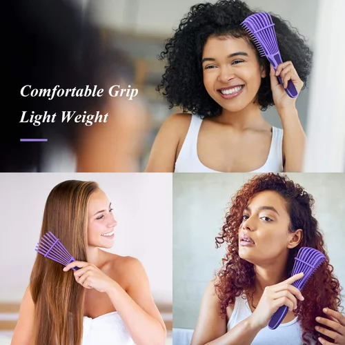 Miniatura 7 de Cepillo Desenredante para Cabello, cepillo desenredante para adultos y niños, juego de peines para cabello rizado, ondulado y ensortijado
