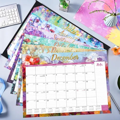 Miniatura 3 de Calendario de escritorio 2026-2027, calendario de escritorio grande 2026-2027, julio 2026 a diciembre 2027, 22 x 17 pulgadas, calendario grande