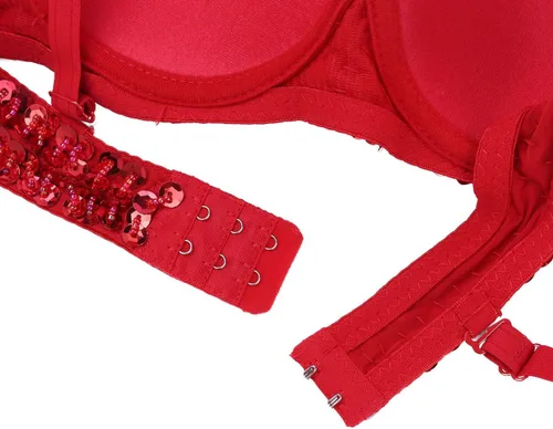 Miniatura 14 de Sujetador de disfraz de danza del vientre brillante para mujer, con lentejuelas, para baile rave, fiesta, club