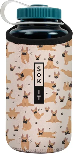 Miniatura 185 de Sok It BotlSok Funda para botella de agua con cubierta de neopreno aislante (Floral abstracto, se ajusta a CamelBak o Nalgene de 12 onzas)
