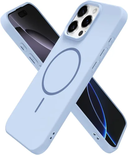 Miniatura 210 de oakxco Funda de silicona Mag Safe para iPhone 17 Pro Max, funda magnética delgada y fina compatible con carga inalámbrica MagSafe, bonita funda Negro