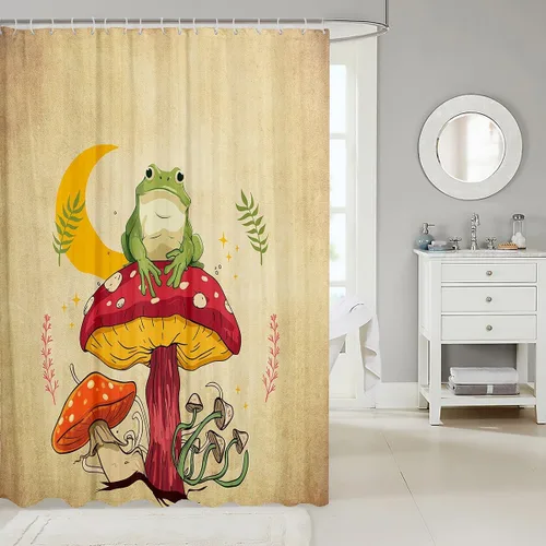 Miniatura 38 de Lindas cortinas de ducha para niños, cortinas rústicas de gallina, decoración de dormitorio de niñas y adultos, girasoles animales, plantas