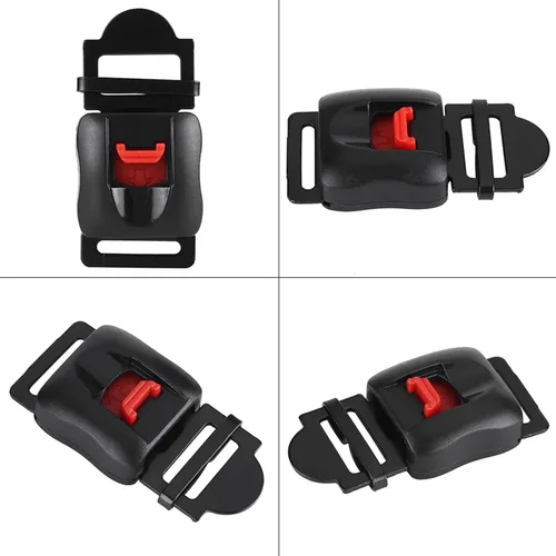 Miniatura 6 de 5 unids motocicleta cascos velocidad clip barbilla correa liberación rápida desconexión hebilla plástico metal motocicleta casco hebilla negro rojo
