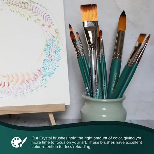 Miniatura 5 de Silver Brush 6808S-1 Crystal Golden - Cepillo de filamentos sintéticos de mango corto con punta marrón y virolas de latón niquelado, lavado