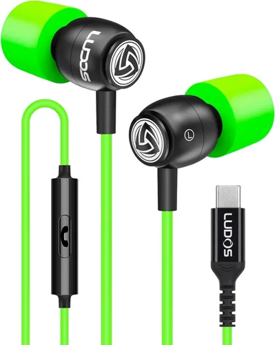 Miniatura 34 de Auriculares con cable Ludos Clamor, auriculares intraaurales, 5 años de garantía, auriculares con micrófono, auriculares con aislamiento de ruido