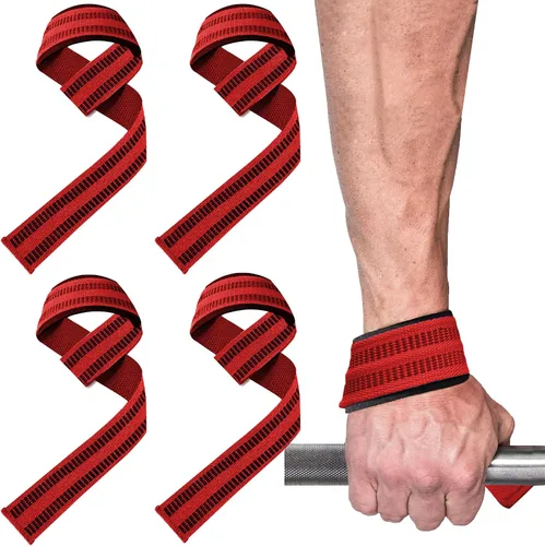 Miniatura 10 de Paquete de 4 correas de levantamiento para levantamiento de pesas, correas de elevación para entrenamiento de fuerza en el gimnasio, peso muerto