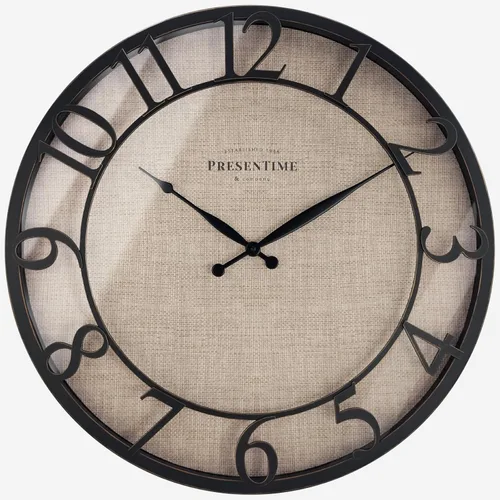 Miniatura 10 de Presentime & Co - Reloj de pared de la serie Farmhouse de 21 pulgadas, estilo Shiplap, número arábigo 3D elevado, acabado galvanizado. Decoración