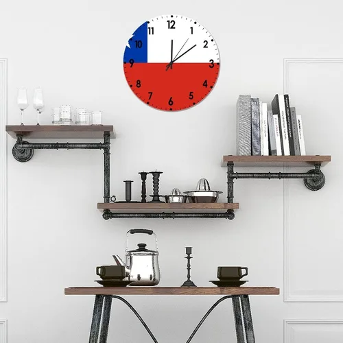 Miniatura 539 de Cheyan Reloj de pared con bandera de Canadá de 12 pulgadas, silencioso, sin tictac, de PVC, funciona con pilas, reloj redondo decorativo, regalo