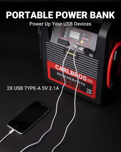 Miniatura 8 de CB40 Arrancador de alta resistencia, recarga rápida 40S, batería de 18000A 12/24 voltios para motores de gas y diésel de hasta 32 L, caja