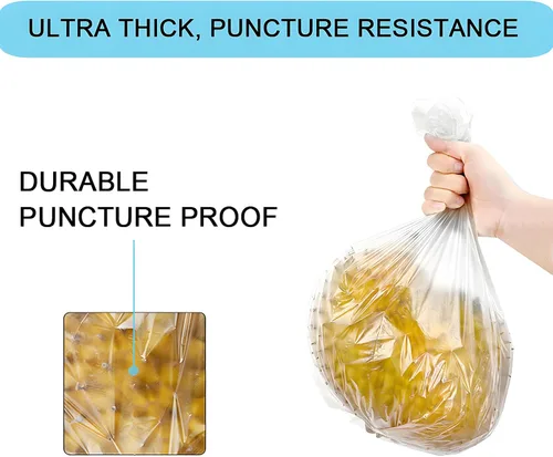 Miniatura 5 de Bolsas de basura pequeñas de plástico de 2 galones, 7.5 litros, bolsas de basura transparentes para el hogar, oficina, baño, 100