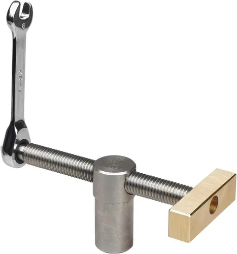 Miniatura 2 de Banco de trabajo ajustable, abrazadera de tornillo para perro, se adapta a agujeros de perro de 3/4 pulgadas, acero inoxidable, latón, tope